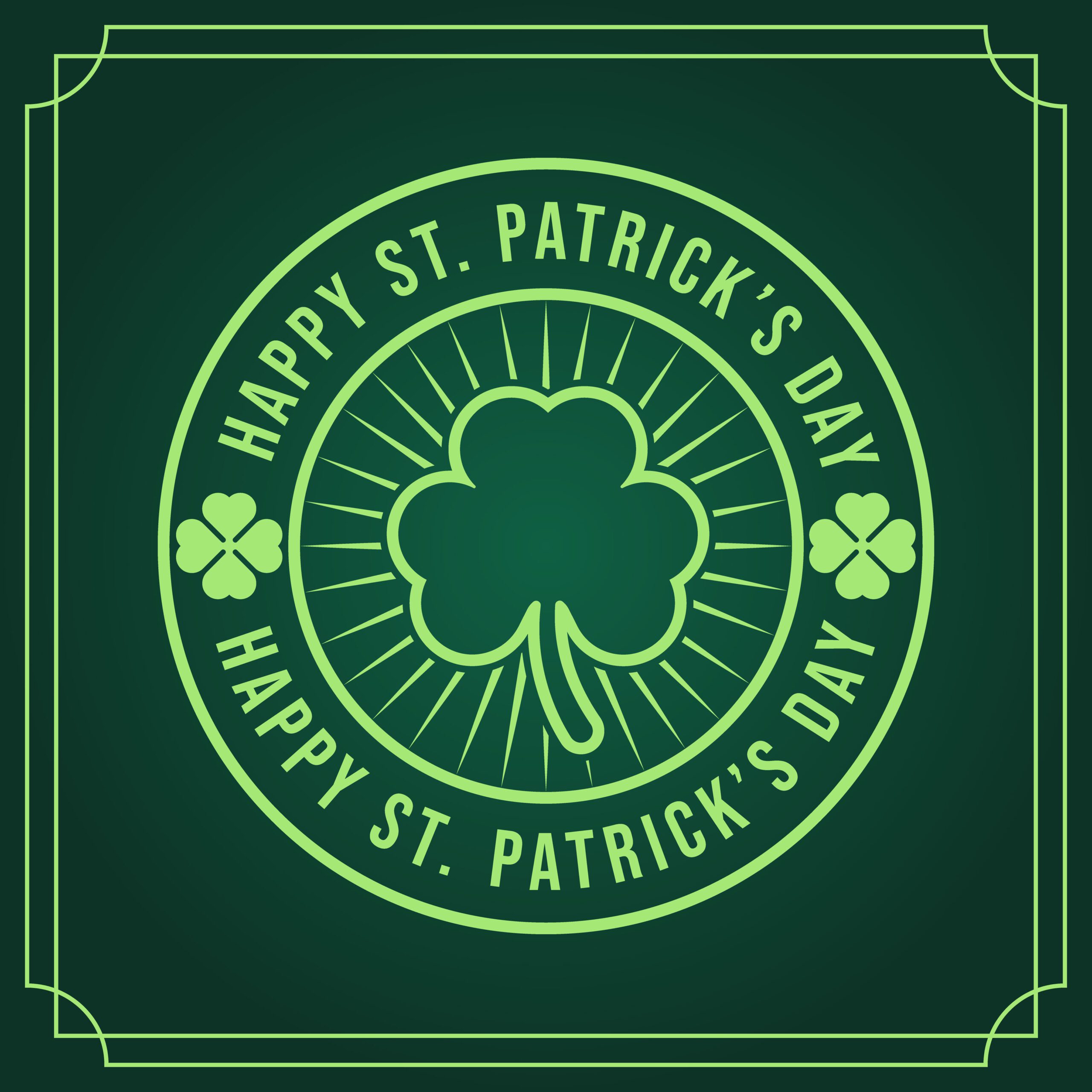 Happy St. Patrick's Day vector flat design template for background, banner, poster, greeting card. Happy St. Patrick's Holiday celebration.