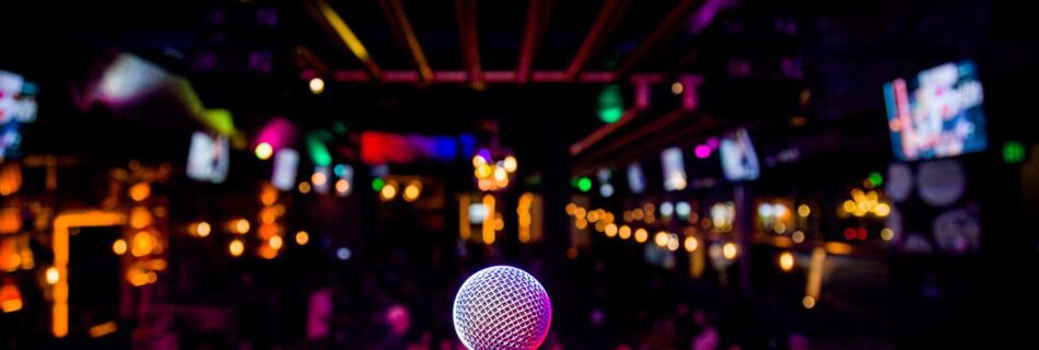 Microphone at a Comedy Show or Music Performance Show on Stage Entertainment